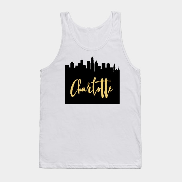 CHARLOTTE NORTH CAROLINA DESIGNER SILHOUETTE SKYLINE ART Tank Top by deificusArt